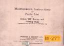 Webster Bennett-Webster & Bennett DH Series, Boring and Turning Mills Maintenance & Parts Manual-DH-DH Series-01